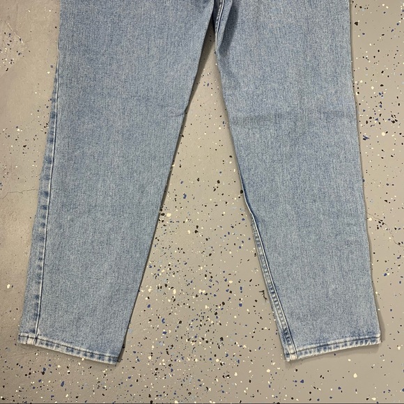 Vintage 90s Wrangler Stonewash Blue Mom Jeans High Waist Tapered Leg 14 32"x31" - Picture 5 of 15
